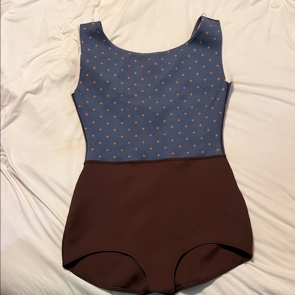 Seea Blue and Brown One-Piece Swimsuit